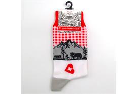 Damensocken Kuh/Herz weiss-grau 36-41