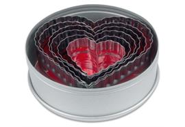Dose 12cm, 6 Herzen Edelstahl