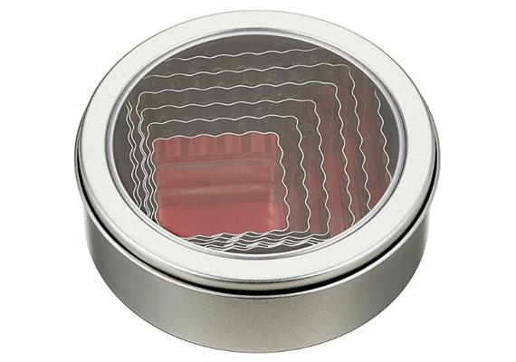 Dose 12cm, 6 Quadrate Edelstahl Dose 12cm, 6 Quadrate Edelstahl