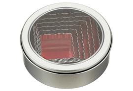 Dose 12cm, 6 Quadrate Edelstahl