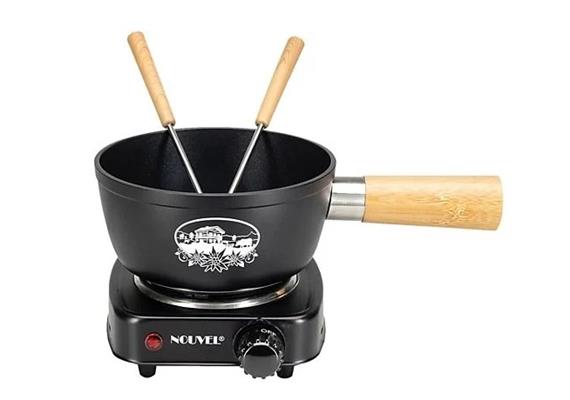 Elektro Käsefondue - Set "Chalet", 4-teilig schwarz, 500W