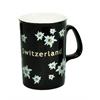 Espressotasse schwarz mit Edelweiss