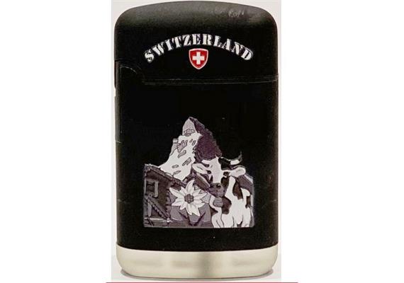 Feuerzeug schwarz Matterhorn / Relief Design