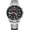 FieldForce Chrono d;42cm, black dial, bracelet