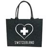 Filztasche Shopper Small Switzerland Herz anthrazi