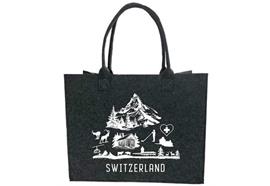 Filztasche Shopper Small Zermatt Symbole anthrazit
