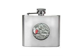 Flachmann Aluminium mit Zermatt Münze 4oz