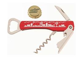 Flaschenöffner metal rot mit Alpaufzug