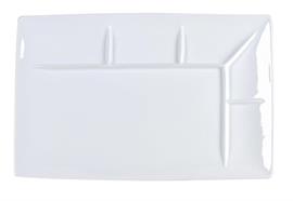 Fleischfondue Teller weiss 35x23x2.6 cm