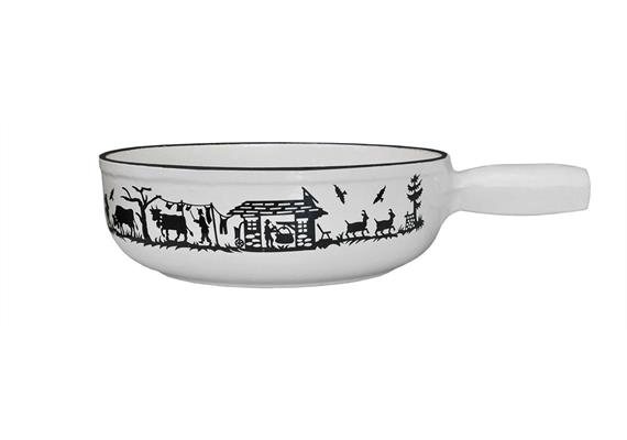 Fondue-Caquelon Scherenschnitt 21 cm weiss