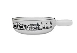 Fondue-Caquelon Scherenschnitt 21 cm weiss