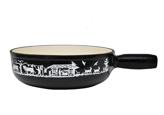Fondue-Caquelon Scherenschnitt 23 cm schwarz