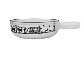 Fondue-Caquelon Scherenschnitt 23 cm weiss