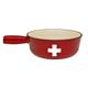 Fondue-Caquelon Schweizerkreuz 21 cm rot