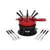 Fondue - Set "two in one", rot schwarz, 16-teilig