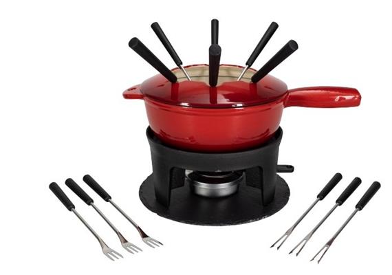 Fondue - Set "two in one", rot schwarz, 16-teilig Fondue - Set "two in one", rot schwarz, 16-teilig