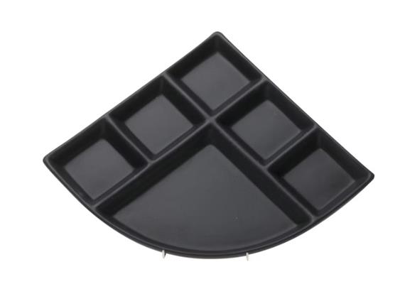 Fondue Teller "Dreieck" für Gemüse und Fleisch, schwarz, eckig, 25.5 x 25.5 x 2.5 cm Fondue Teller "Dreieck" für Gemüse und Fleisch, schwarz, eckig, 25.5 x 25.5 x 2.5 cm