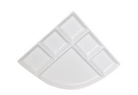 Fondue Teller "Dreieck" für Gemüse und Fleisch, weiss, eckig, 25.5 x 25.5 x 2.5 cm