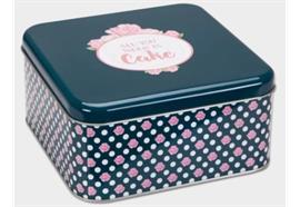 Gebäckdosen All You need is Cake quadr. bunt ca. 21 x 21x 10 cm