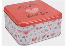Gebäckdosen Sweet Love quadr. bunt ca. 16.5 x 16.5x8 cm