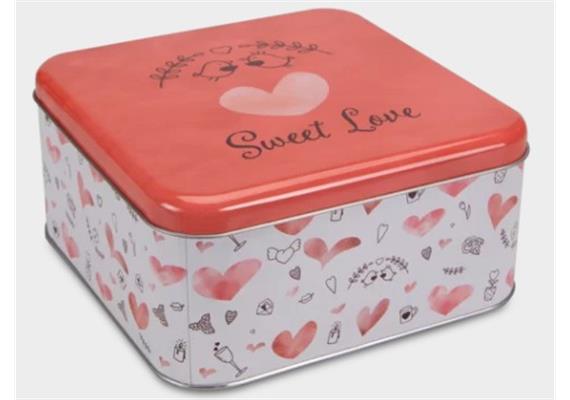 Gebäckdosen Sweet Love quadr. bunt ca. 21 x 21 x 10 cm