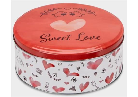 Gebäckdosen Sweet Love rund bunt ca. 16.5 x 8 cm