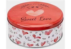 Gebäckdosen Sweet Love rund bunt ca. 16.5 x 8 cm