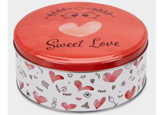 Gebäckdosen Sweet Love rund bunt ca. 22 x 9.5 cm
