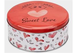 Gebäckdosen Sweet Love rund bunt ca. 22 x 9.5 cm