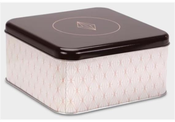 Gebäckdosen Vanilla Diamonds quadr. bunt ca. 21x21x10 cm