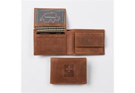 Geldbörsen braun Prägung CH-Kreuz+Swiss,