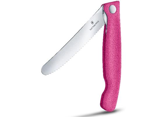 Gemüsemesser SwissClassic, faltbar, rund, Well., pink