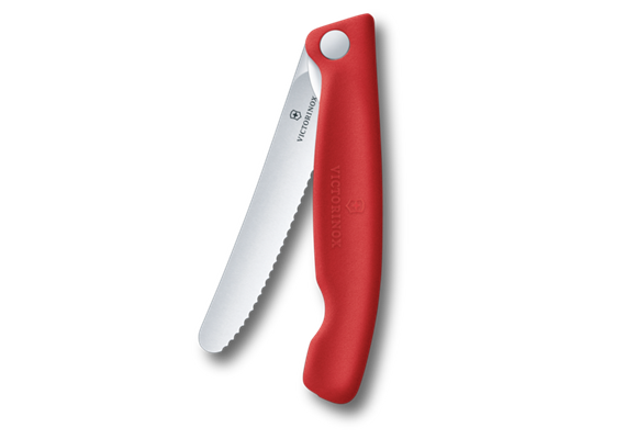 Gemüsemesser SwissClassic, faltbar, rund, Well., rot