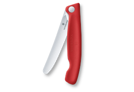 Gemüsemesser SwissClassic, faltbar, rund, Well., rot