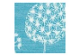 Gläsertuch türkis 45x73cm,Halbleinen Pusteblume