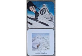 Glasuntersetzer Matterhorn/Steinbock