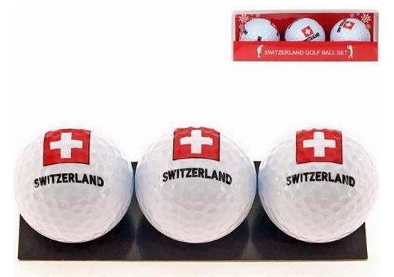 Golfball-Geschenk-Set à 3 Stk. weiss CH-Wappen