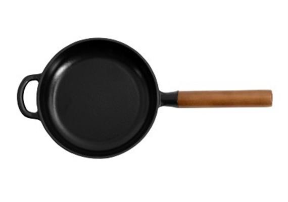 Gussbratpfanne "Medium", Gusseisen, schwarz mit Holzgriff, Ø 20cm