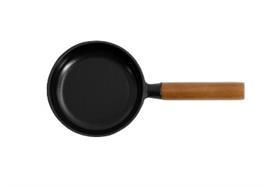 Gussbratpfanne "Smal", Gusseisen, schwarz mit Holzgriff, Ø 16cm