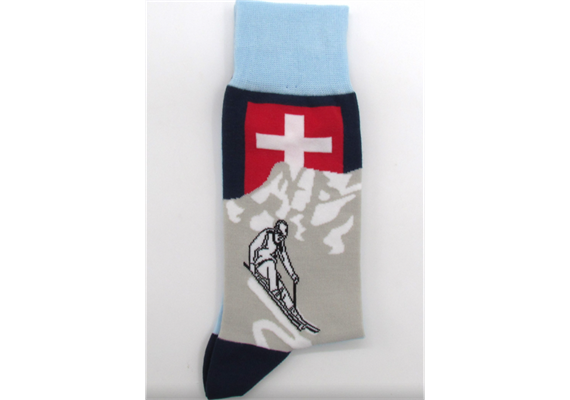 Herrensocken Skifahrer blau 40-46