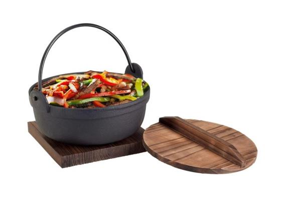 Hot Pan aus Guss mit Deckel 3-teilig 18 cm