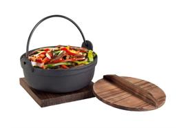 Hot Pan aus Guss mit Deckel 3-teilig 18 cm