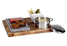 Hot Stone Set, 6-teilig, Pinie, 29.5 x 30 x 3cm