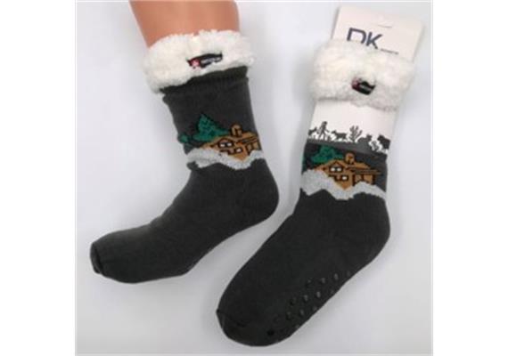 Hüttensocken grau Alphütte + Berg Hüttensocken grau Alphütte + Berg