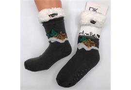 Hüttensocken grau Alphütte + Berg