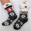 Hüttensocken schwarz Schneestern+CH-Kreuz