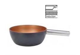 Käsefondue-Alupfanne schwarz 22 cm