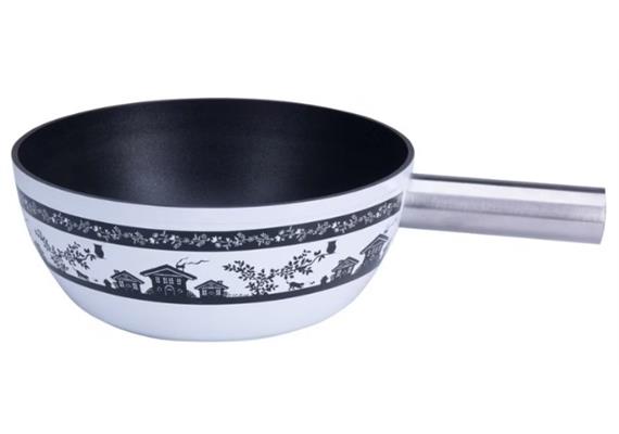 Käsefondue-Caquelon Scherenschnitt Chalet 22 cm weiss Käsefondue-Caquelon Scherenschnitt Chalet 22 cm weiss