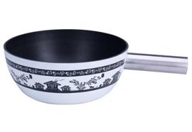 Käsefondue-Caquelon Scherenschnitt Chalet 22 cm weiss