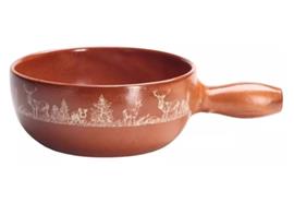 Käsefondue - Caquelon, Terracotta,"Waldwelt"Ø22cm